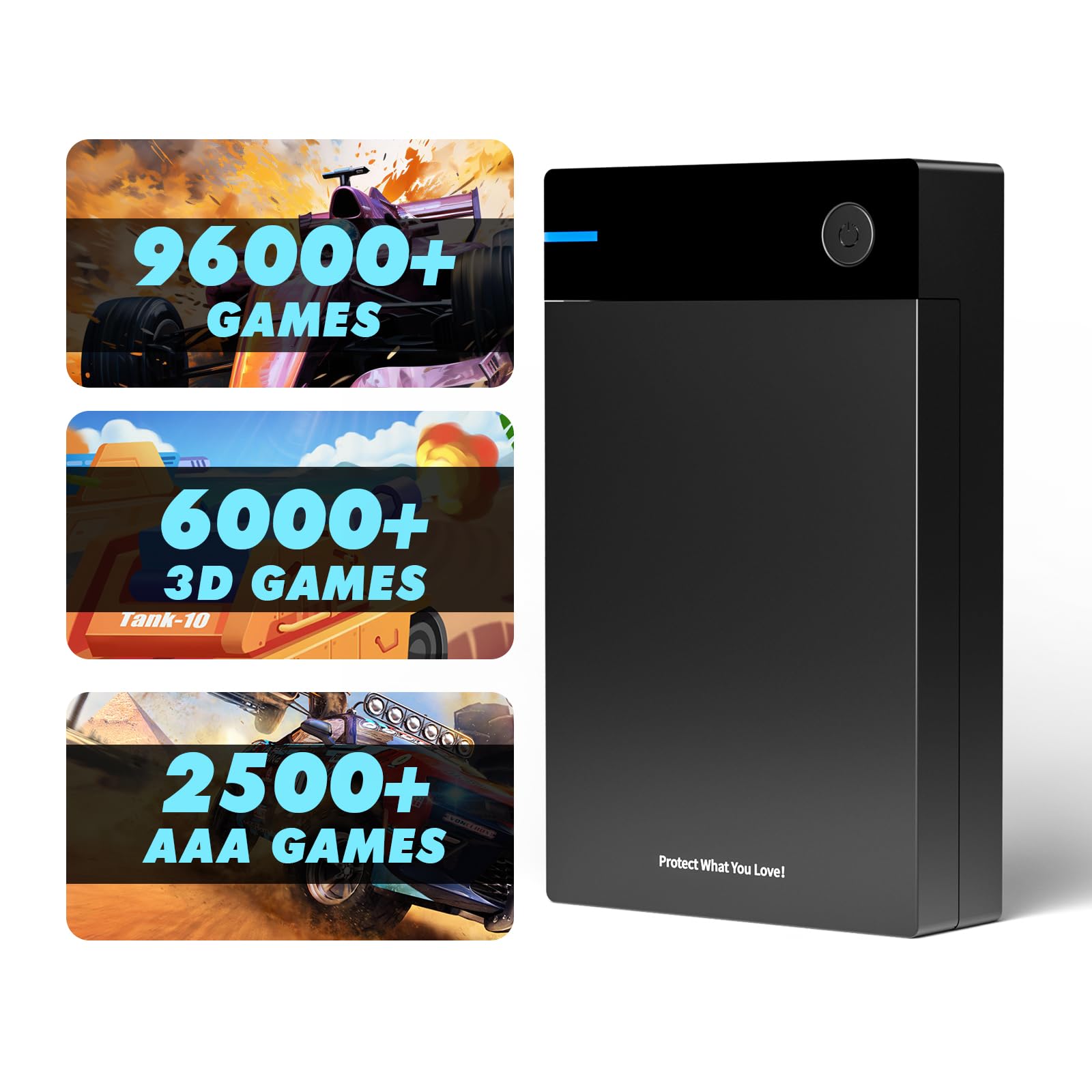 12tb HDD　kinhank Kinhank 12tb Retro Game Hard Drive with 96000+ Games, Consoles